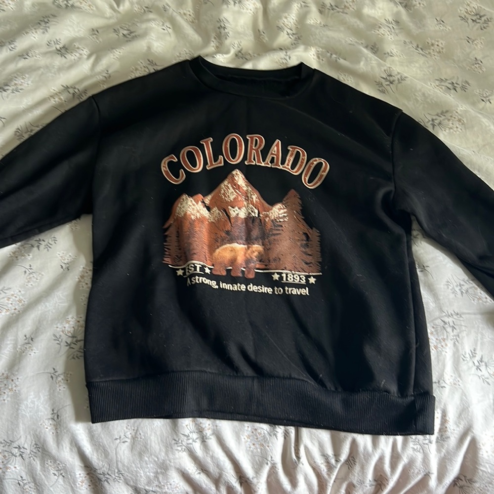 Women’s Small Black Colorado Crewneck